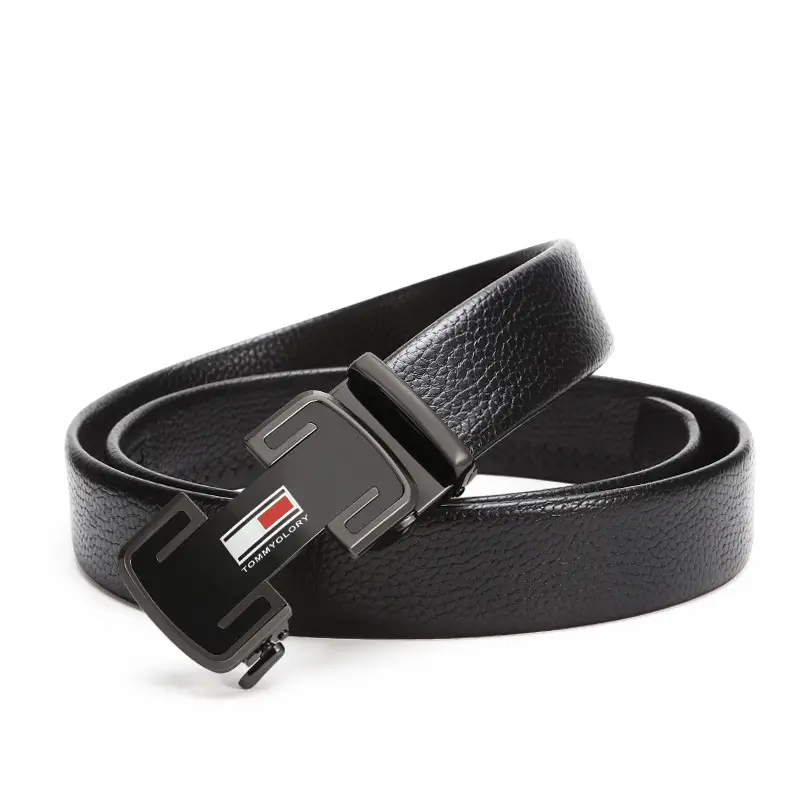 Men's Black Cowhide Belt with Silver Buckle - Image 6