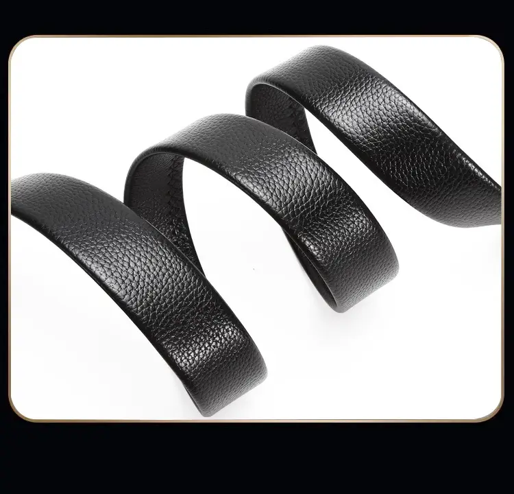 Men's Black Cowhide Belt with Silver Buckle — feature 3
