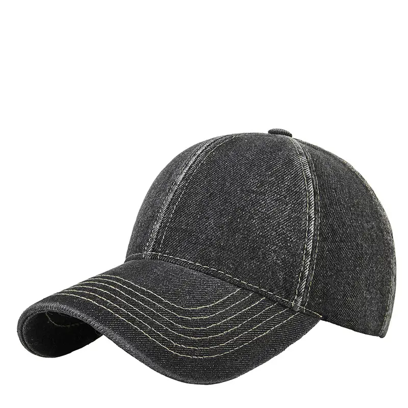 Men's Light Blue Washed Cotton Cowboy Hat UV Resistant Retro Casual - Image 10