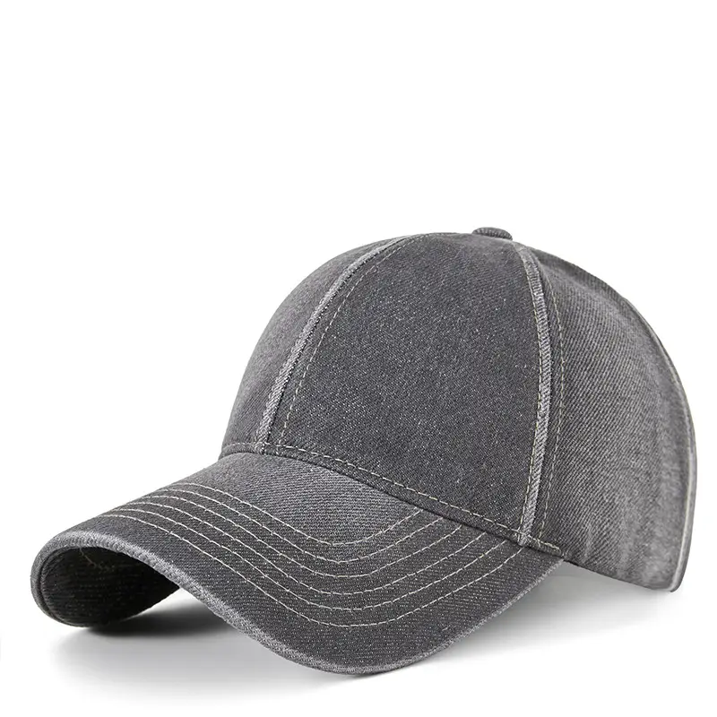 Men's Light Blue Washed Cotton Cowboy Hat UV Resistant Retro Casual - Image 2