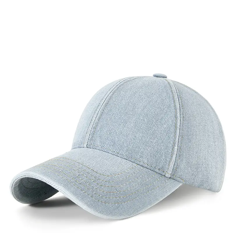 Men's Light Blue Washed Cotton Cowboy Hat UV Resistant Retro Casual - Image 5