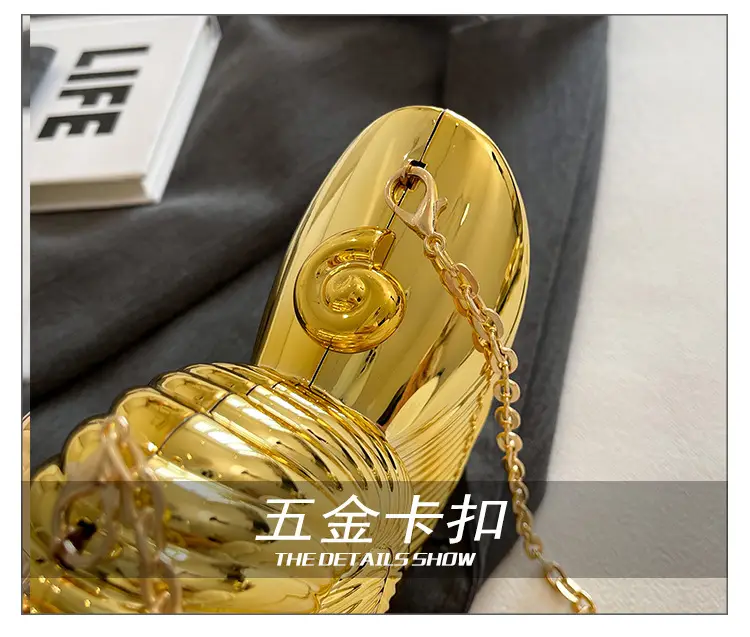 2025 Gold Spiral Shoulder Crossbody Bag with Chain — feature 7