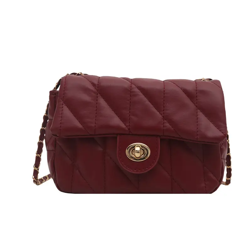 Women's Rhombic Chain Shoulder Bag Brown 2024 - Image 2