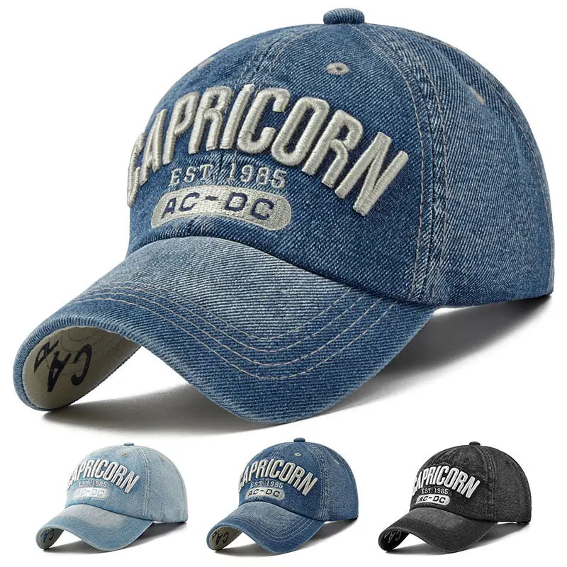 Men's Korean Style Vintage Cap Blue Black — feature 1
