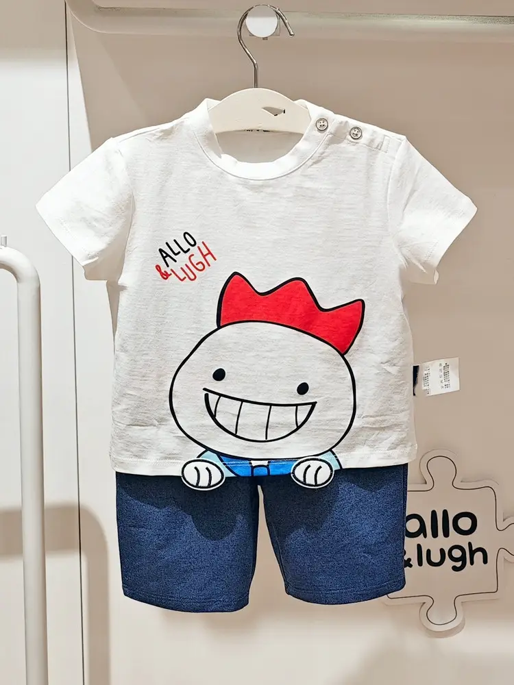 Kids Round Neck T-Shirt Navy Blue Shorts Set — feature 17