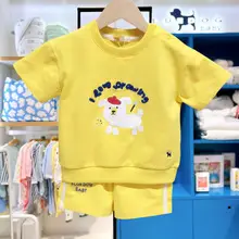 Kids Round Neck T-Shirt Navy Blue Shorts Set — feature 2