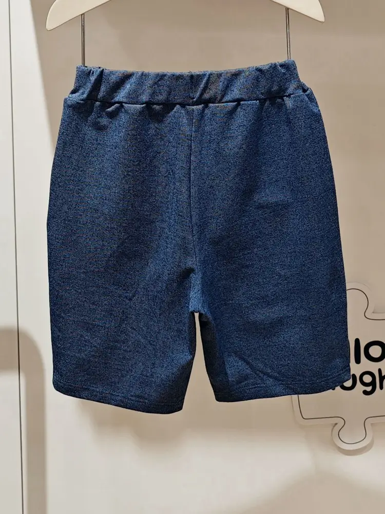 Kids Round Neck T-Shirt Navy Blue Shorts Set — feature 29