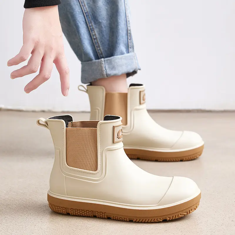 Couple's new elastic rain boots low and medium rain boots Chelsea waterproof non-slip rain outdoor can wear men's and women's boots - Image 6
