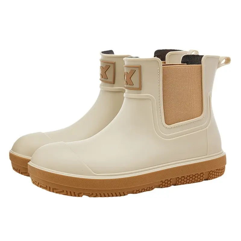 Couple's new elastic rain boots low and medium rain boots Chelsea waterproof non-slip rain outdoor can wear men's and women's boots - Image 9