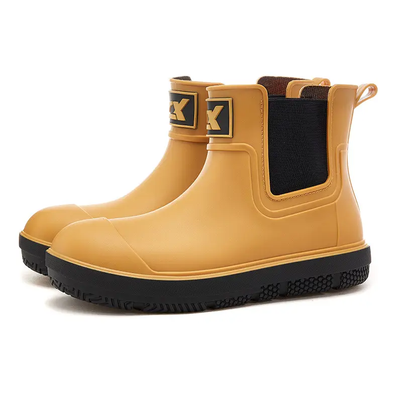 Couple's new elastic rain boots low and medium rain boots Chelsea waterproof non-slip rain outdoor can wear men's and women's boots - Image 4