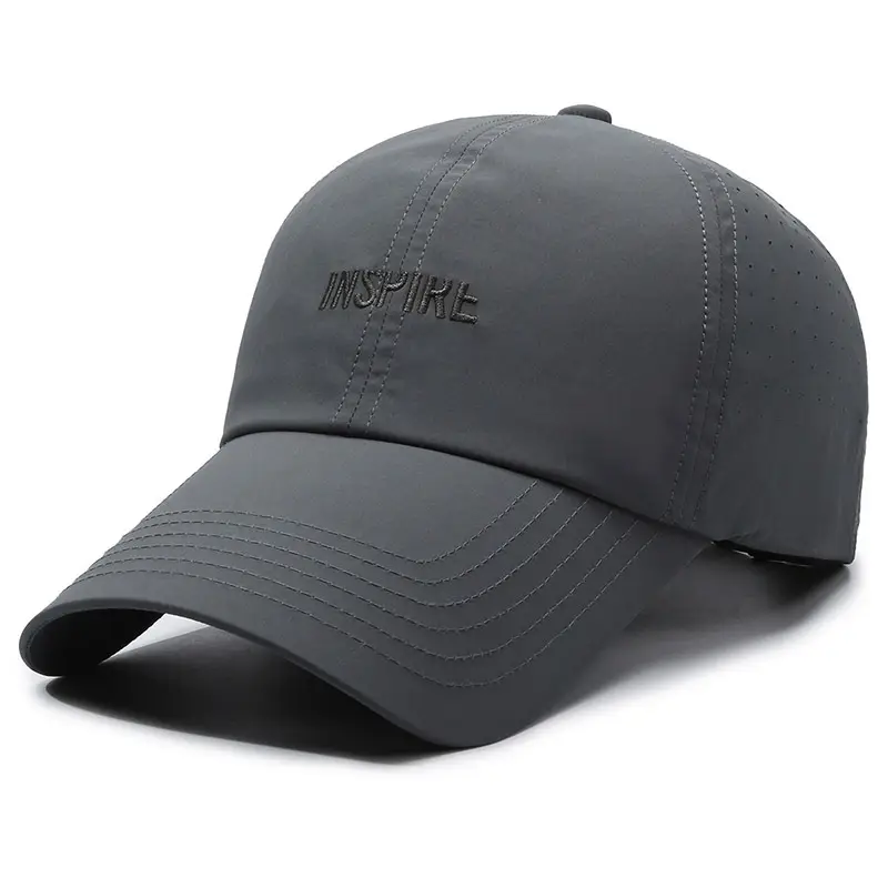 Men Grey Mesh Baseball Cap Inspire Embroidery - Image 2
