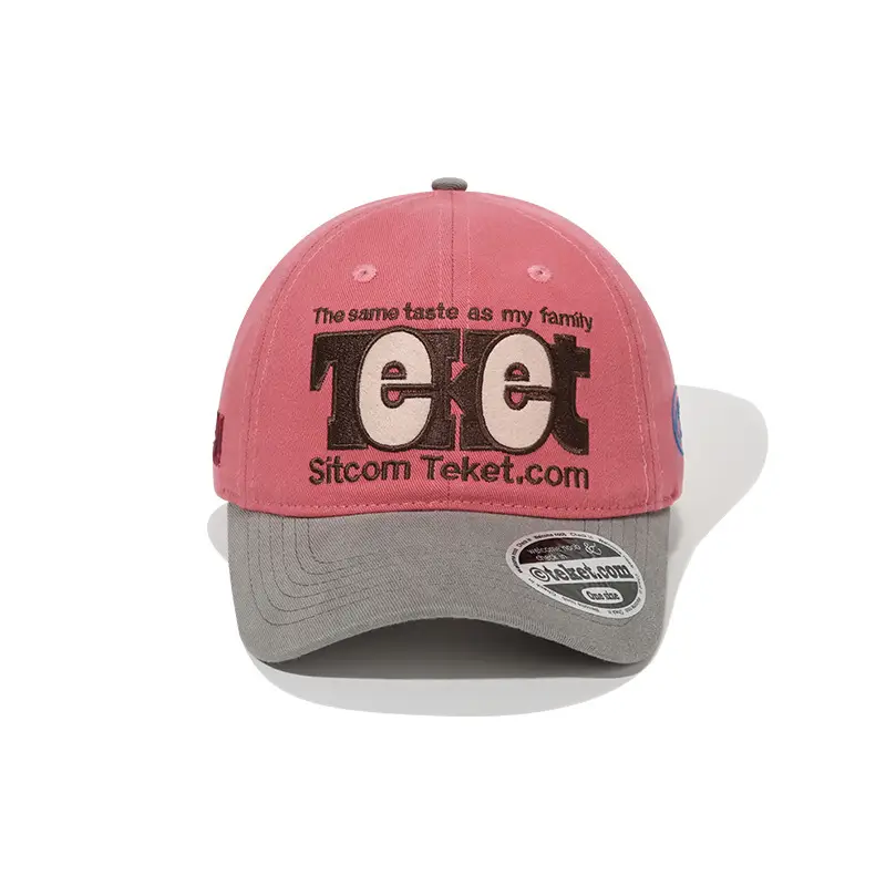 Tide Retro Letter Baseball Cap Pink Grey Men Women - Image 6