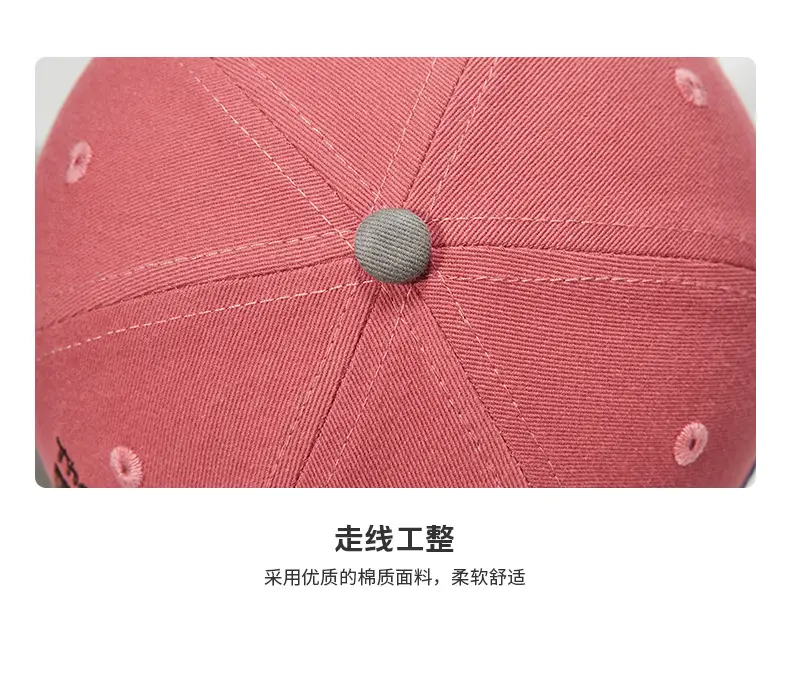 Tide Retro Letter Baseball Cap Pink Grey Men Women — feature 4