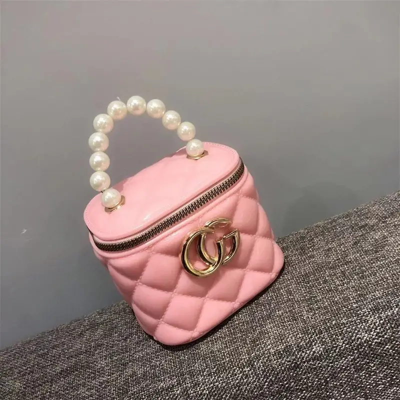 Jelly Quilted Cosmetic Bag Pearl Chain Shoulder Crossbody - Image 8