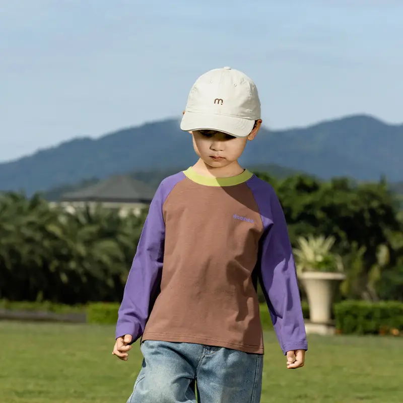 Kids Raglan Sleeve T-Shirt Blue Green Boy All-match - Image 2