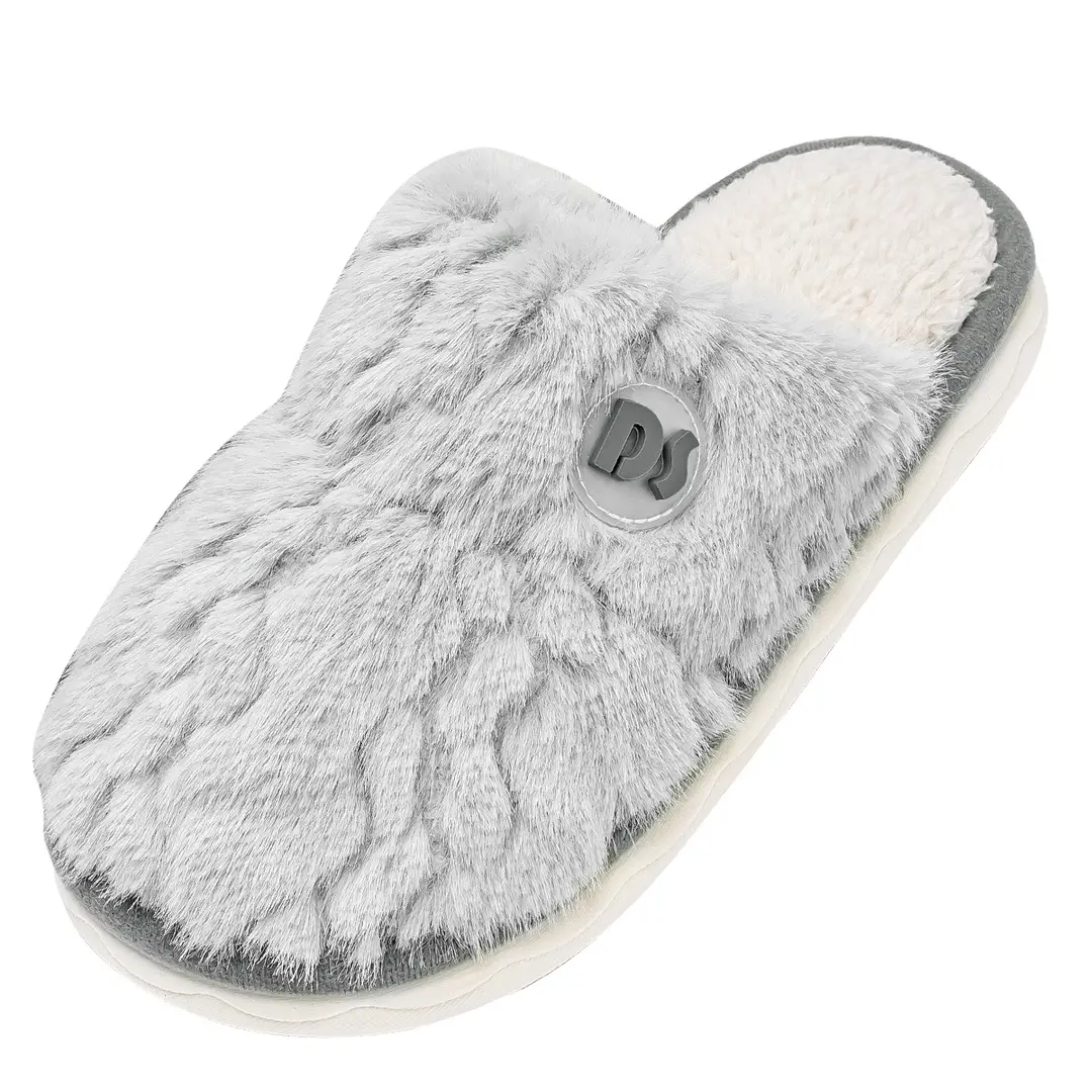 Cross-Border Furry Slippers for Autumn and Winter, Indoor Home Use, Couple's Thick-Soled Non-Slip Plush Cotton Slippers, Men's Cotton Slippers for Home Use