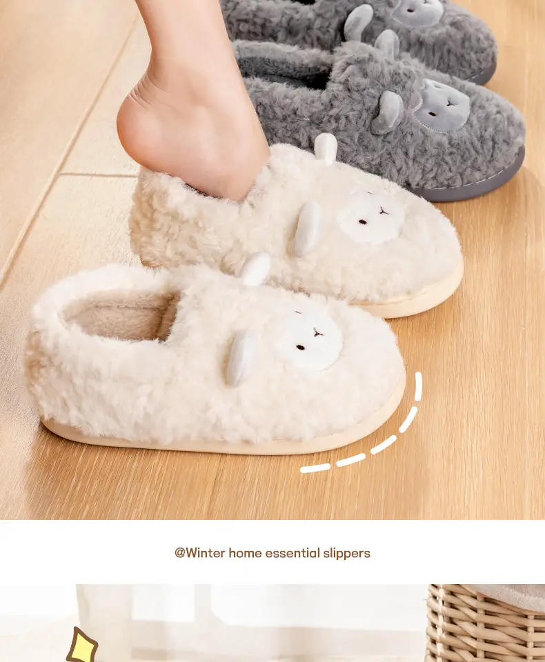 Cotton Slippers for Winter Indoor Home Use, Couple's Plush Slippers for Outdoor Wear, Autumn and Winter Height-Increasing Couple's Style, Non-Slip — feature 19