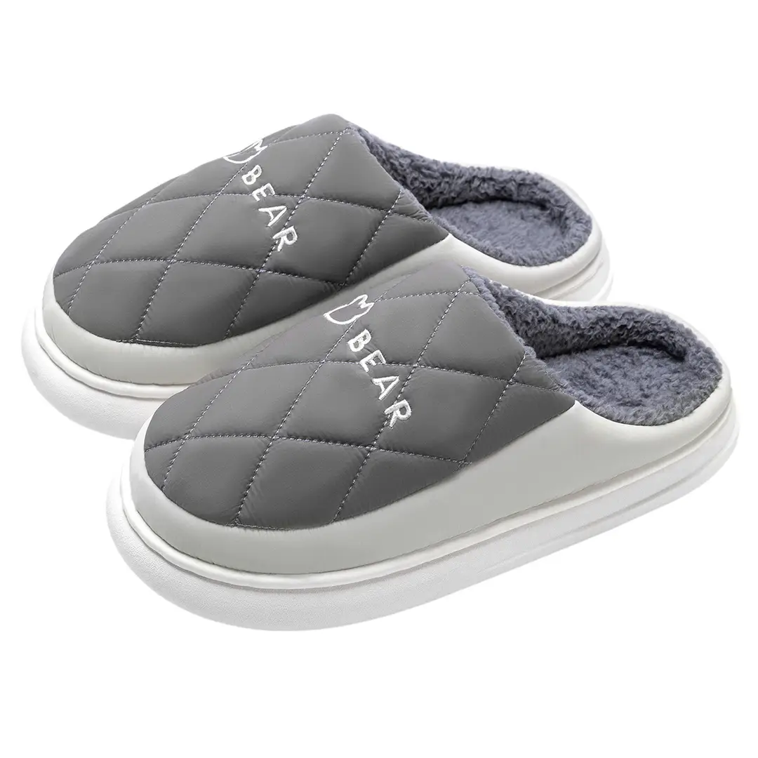 Waterproof Cotton Slippers for Men and Teenagers Autumn and Winter 2026 New Indoor Home Thick-Soled Non-Slip Plush Slippers for Men - Image 10
