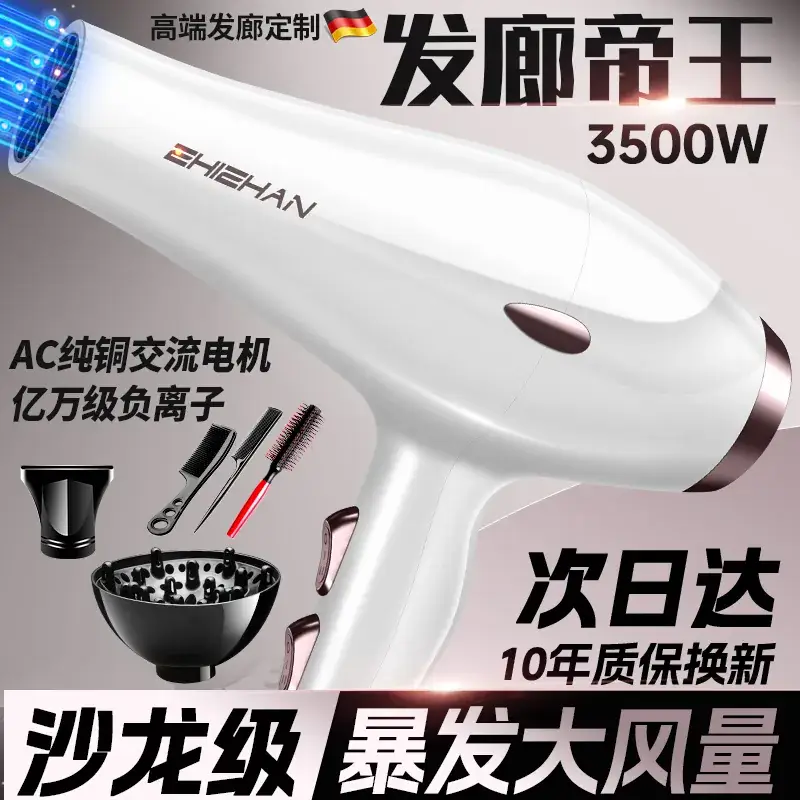 German Hair Dryer 3000W Blue Light Negative Ion
