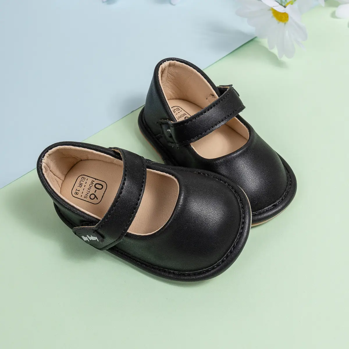 White New Baby Leather Slip-On Shoes for Toddles