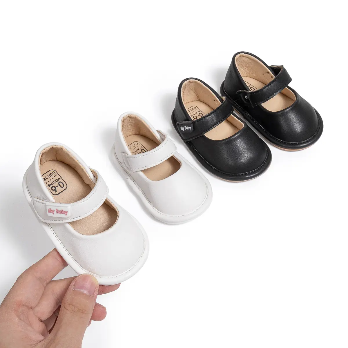 White New Baby Leather Slip-On Shoes for Toddles
