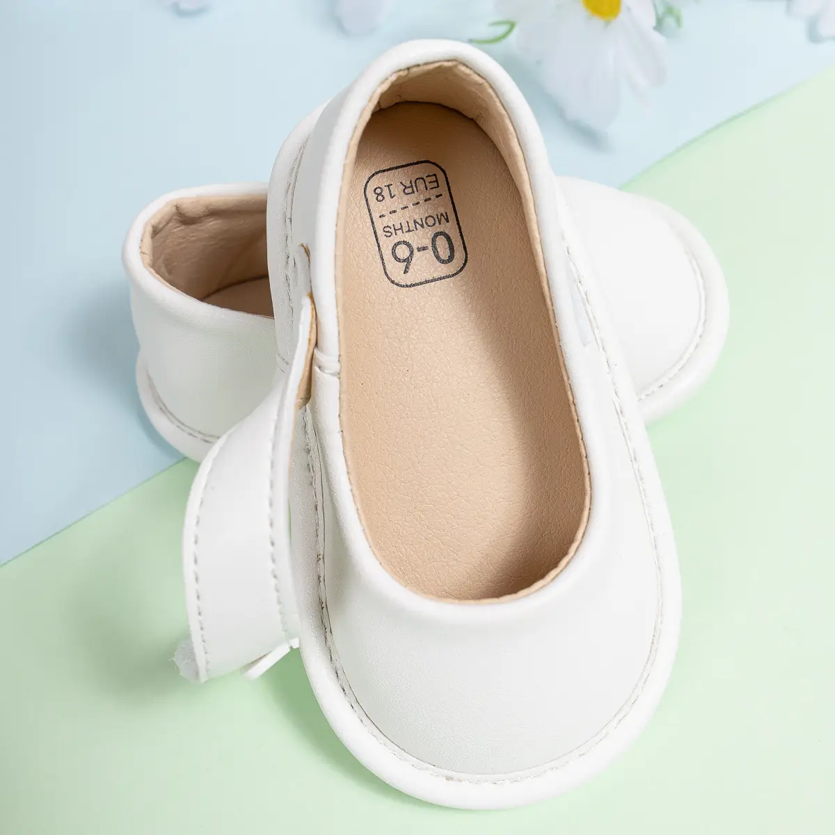 White New Baby Leather Slip-On Shoes for Toddles — feature 11