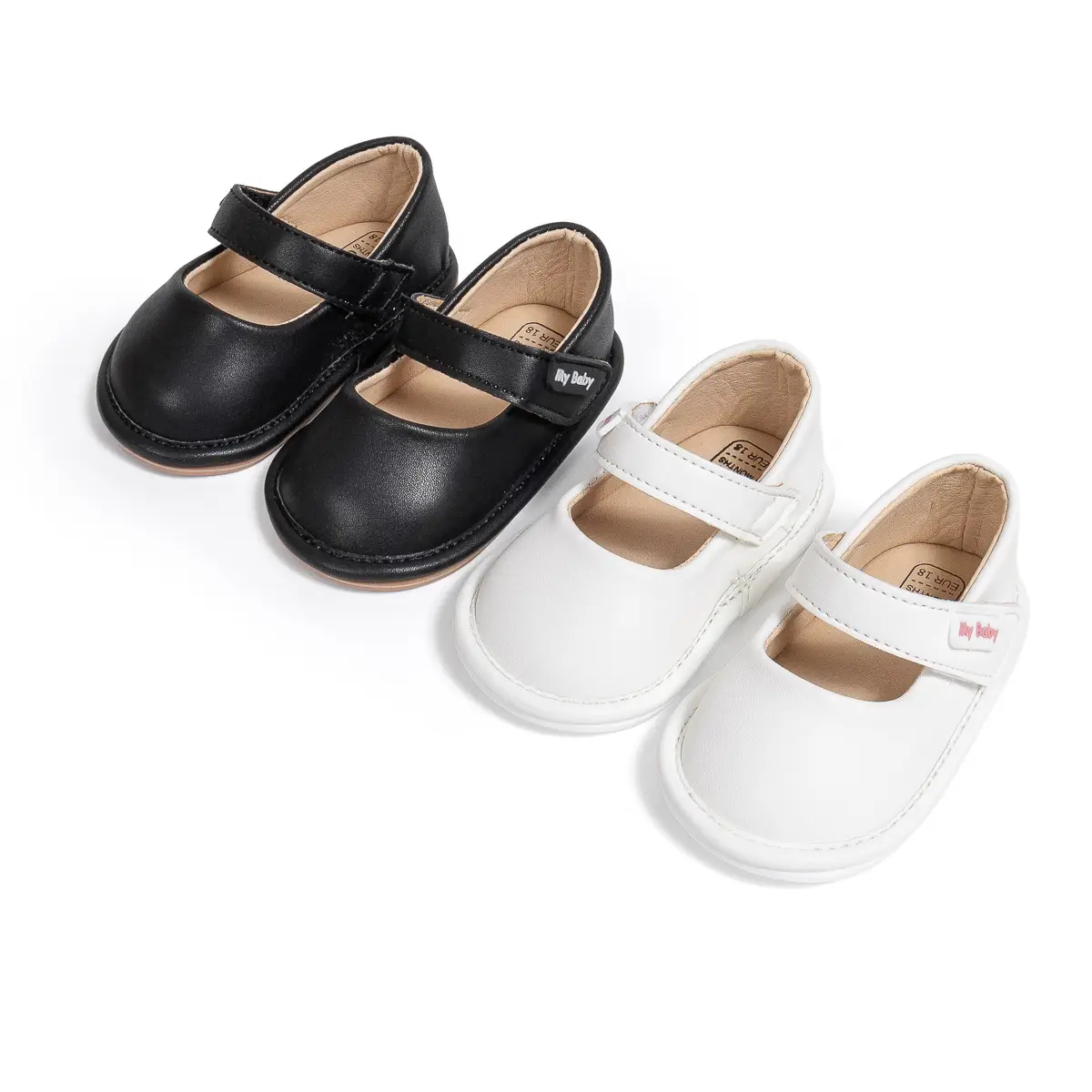 White New Baby Leather Slip-On Shoes for Toddles — feature 13