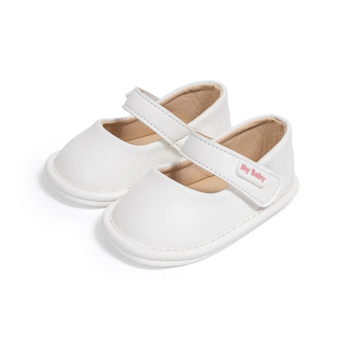 White New Baby Leather Slip-On Shoes for Toddles — feature 14