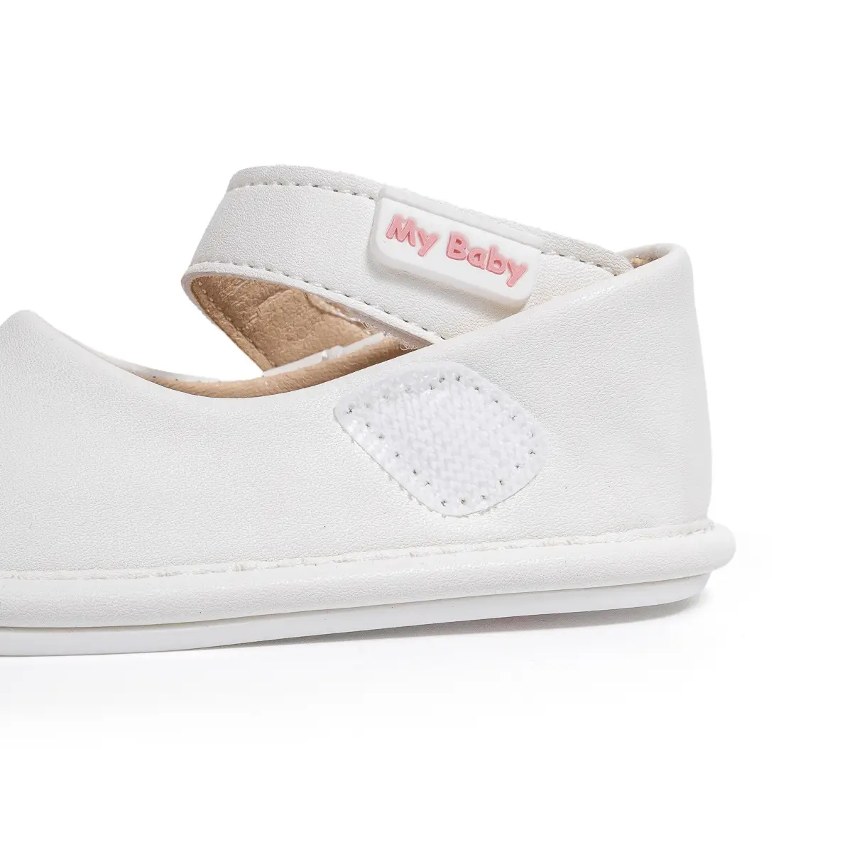 White New Baby Leather Slip-On Shoes for Toddles — feature 15
