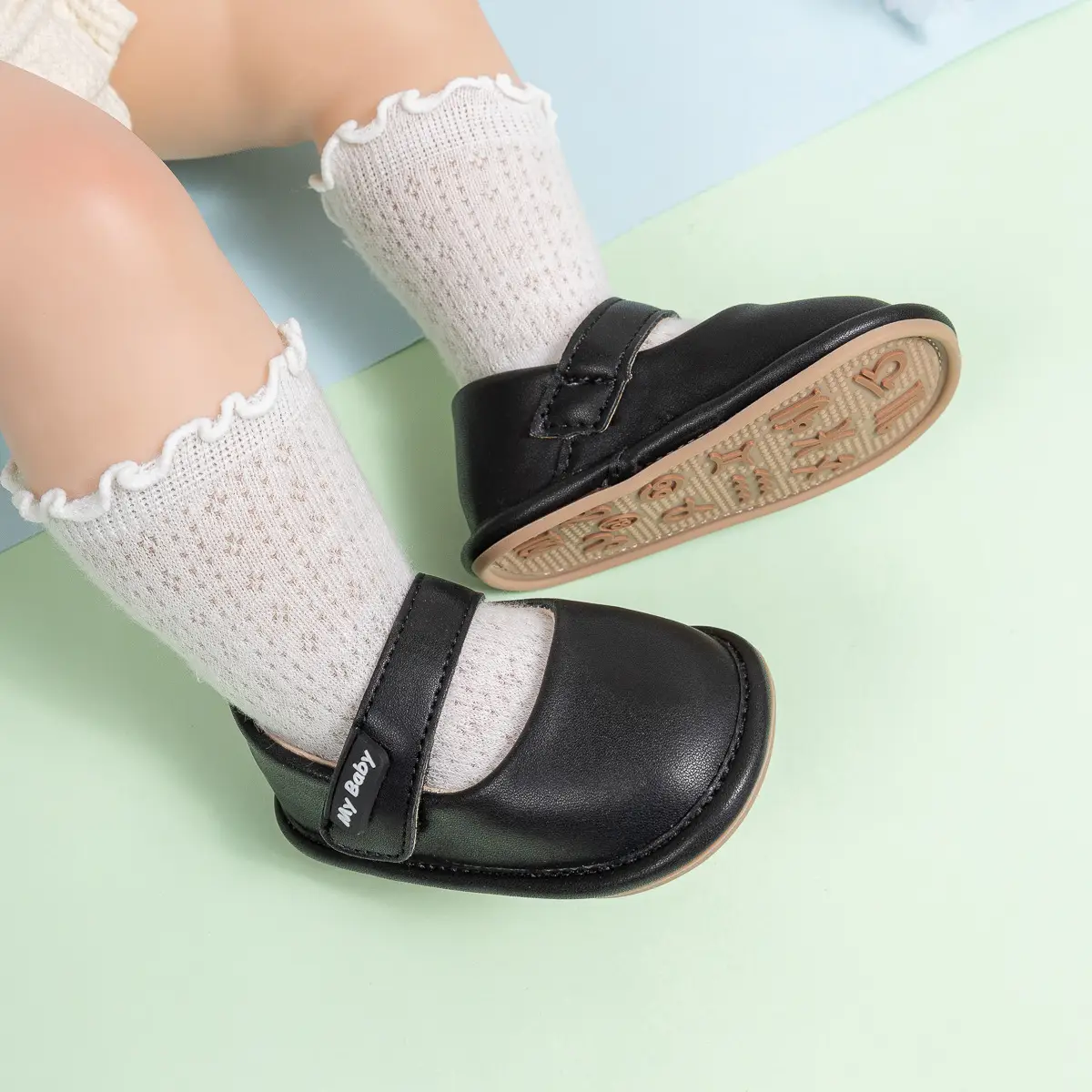 White New Baby Leather Slip-On Shoes for Toddles — feature 5