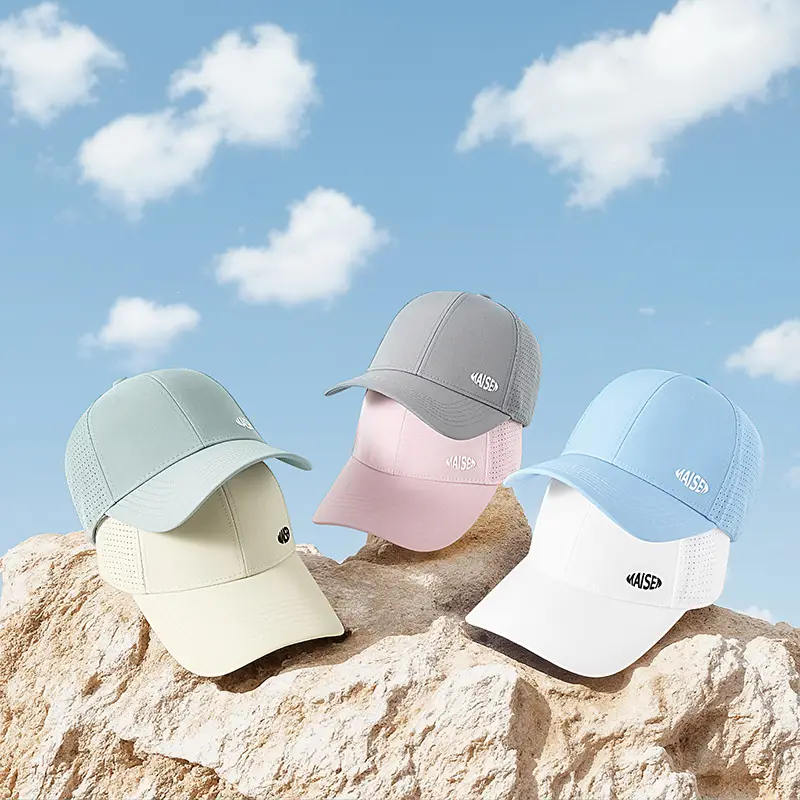 White Mesh Baseball Cap with Brand Logo - Image 12