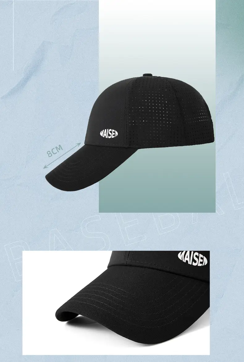 White Mesh Baseball Cap with Brand Logo — feature 14