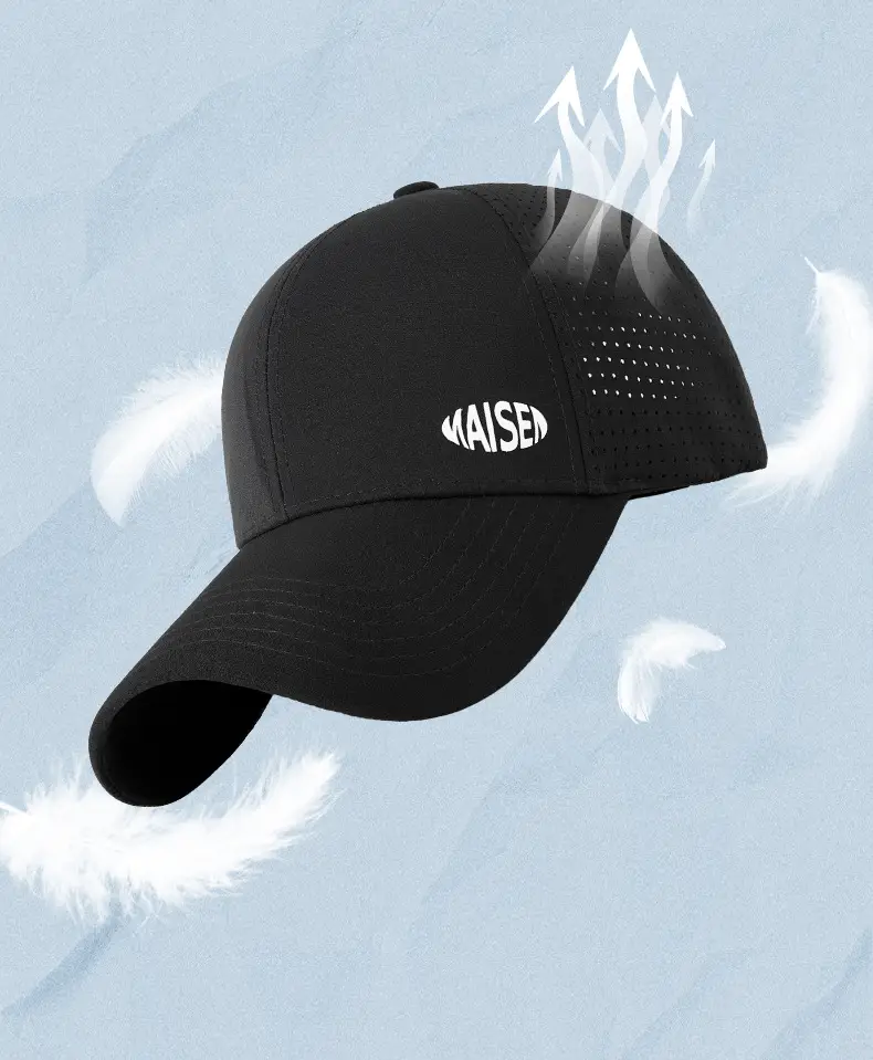 White Mesh Baseball Cap with Brand Logo — feature 16