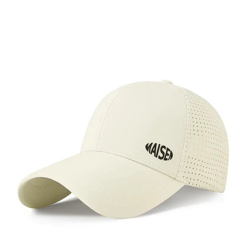 White Mesh Baseball Cap with Brand Logo - Image 7