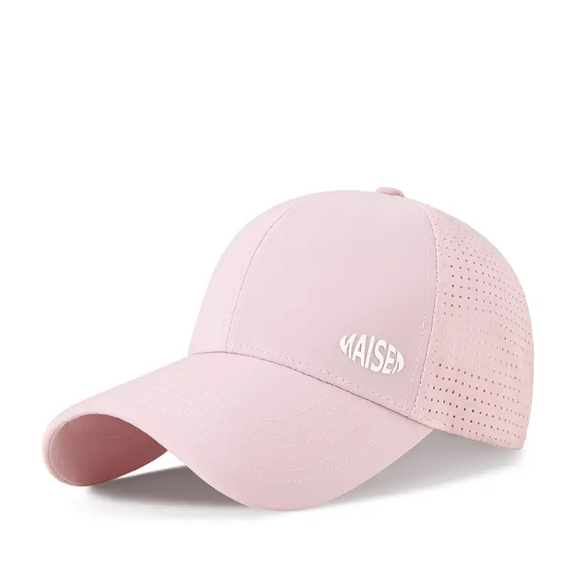 White Mesh Baseball Cap with Brand Logo - Image 8