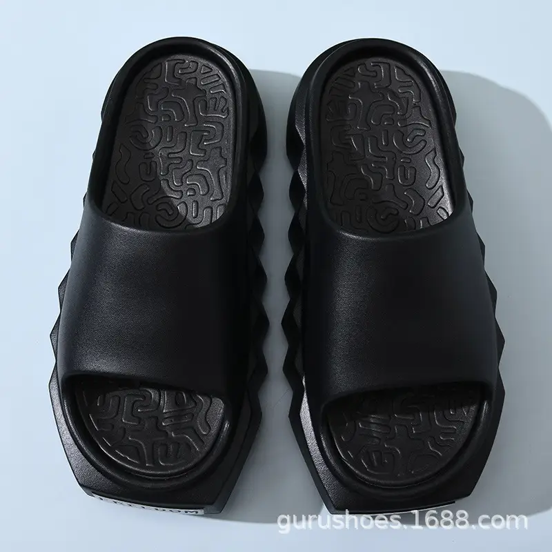Women's Summer Thick Bottom Non-slip Breathable Square Head Slippers for Women - Image 2