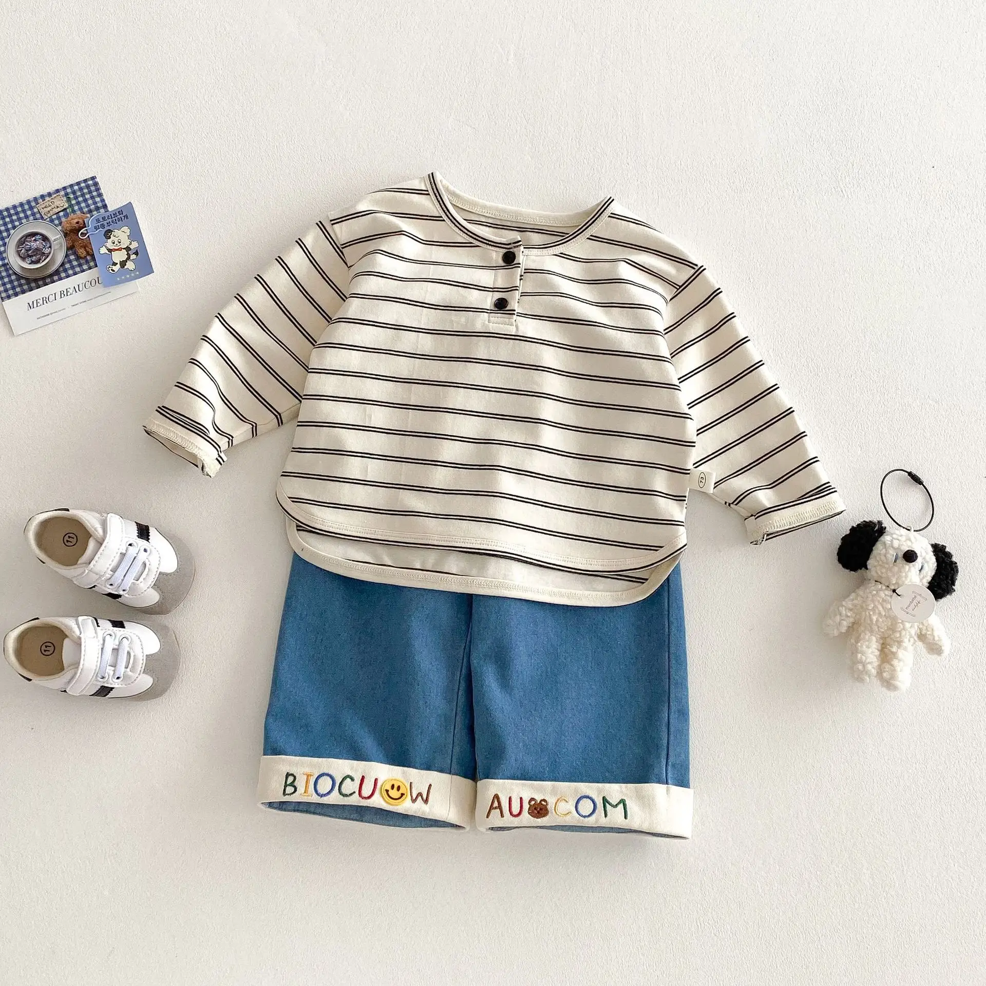 Spring Striped T-Shirt for Boys Small Left Right - Image 4