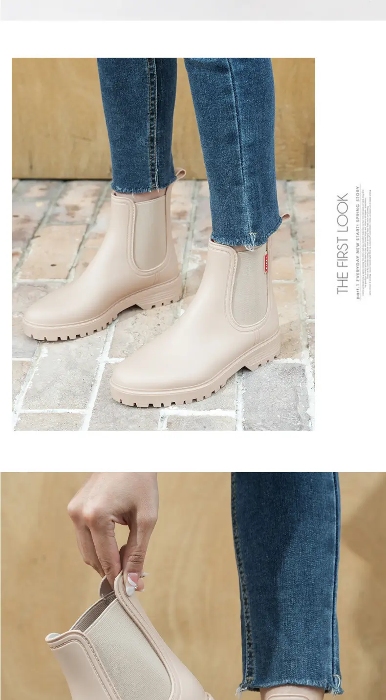 Cross-border Daifa Women's Short Tube Chelsea Rain Boots Fashionable New Arrival Low-top Water Shoes Lightweight Non-slip Rain Boots Women's overshoes — feature 11