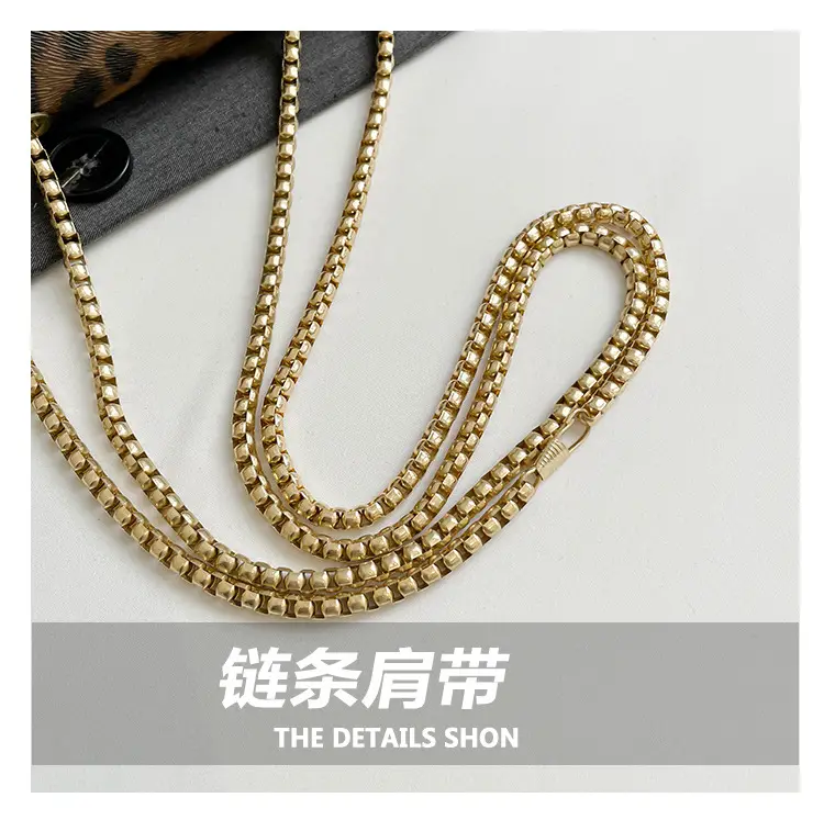 Black Leopard Print Chain Shoulder Bag for Women — feature 4