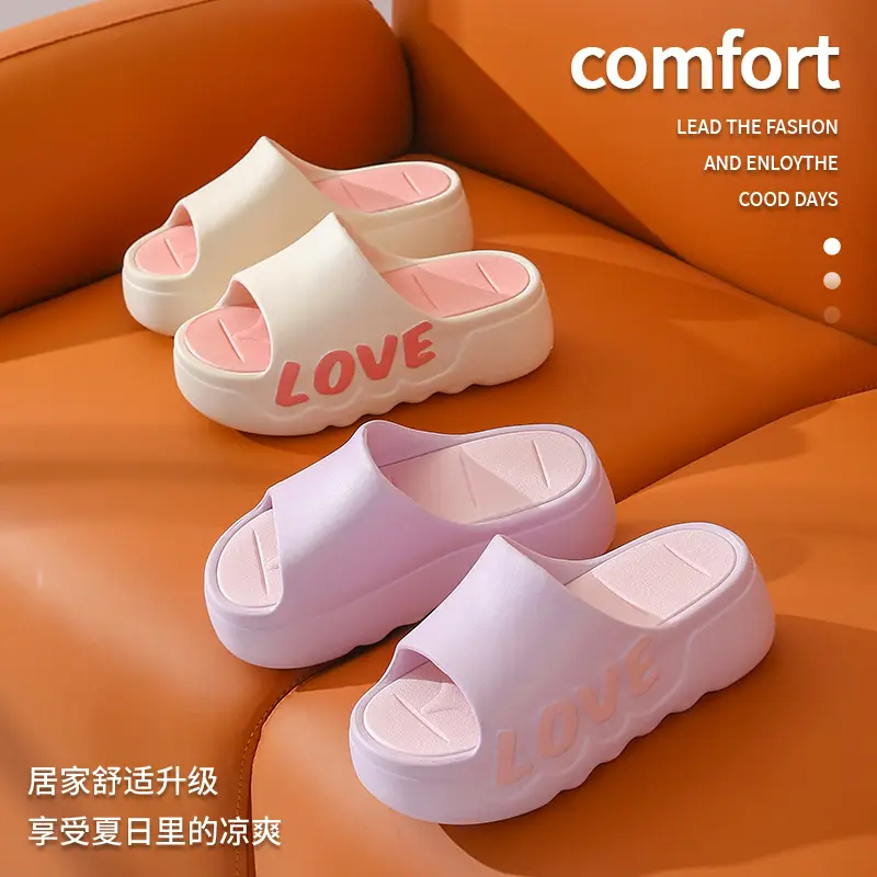 Thick Bottom High Heel Slippers Women's Summer Indoor Home Heightening Fashionable All-match Sandals and Slippers Bathroom Non-slip Soft Bottom Outer Wear - Image 6