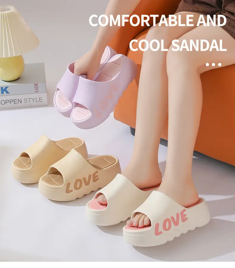 Thick Bottom High Heel Slippers Women's Summer Indoor Home Heightening Fashionable All-match Sandals and Slippers Bathroom Non-slip Soft Bottom Outer Wear — feature 15