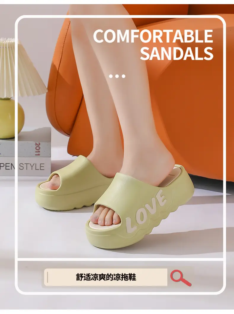 Thick Bottom High Heel Slippers Women's Summer Indoor Home Heightening Fashionable All-match Sandals and Slippers Bathroom Non-slip Soft Bottom Outer Wear — feature 16