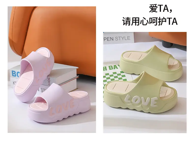 Thick Bottom High Heel Slippers Women's Summer Indoor Home Heightening Fashionable All-match Sandals and Slippers Bathroom Non-slip Soft Bottom Outer Wear — feature 17