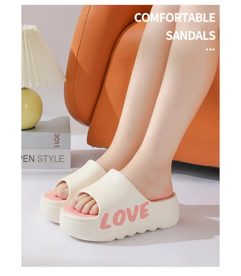 Thick Bottom High Heel Slippers Women's Summer Indoor Home Heightening Fashionable All-match Sandals and Slippers Bathroom Non-slip Soft Bottom Outer Wear — feature 19