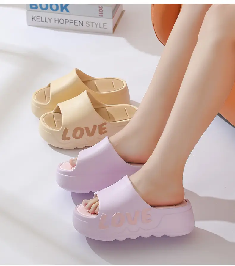 Thick Bottom High Heel Slippers Women's Summer Indoor Home Heightening Fashionable All-match Sandals and Slippers Bathroom Non-slip Soft Bottom Outer Wear — feature 21