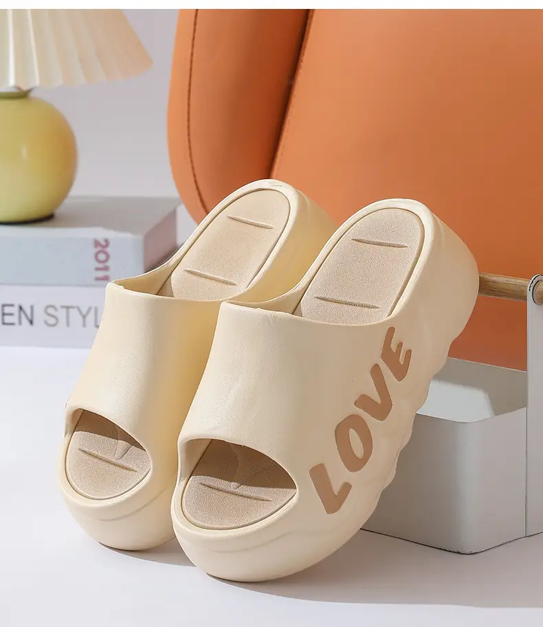 Thick Bottom High Heel Slippers Women's Summer Indoor Home Heightening Fashionable All-match Sandals and Slippers Bathroom Non-slip Soft Bottom Outer Wear — feature 22