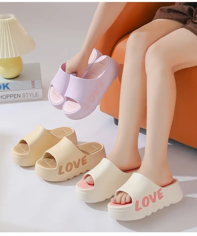 Thick Bottom High Heel Slippers Women's Summer Indoor Home Heightening Fashionable All-match Sandals and Slippers Bathroom Non-slip Soft Bottom Outer Wear — feature 23