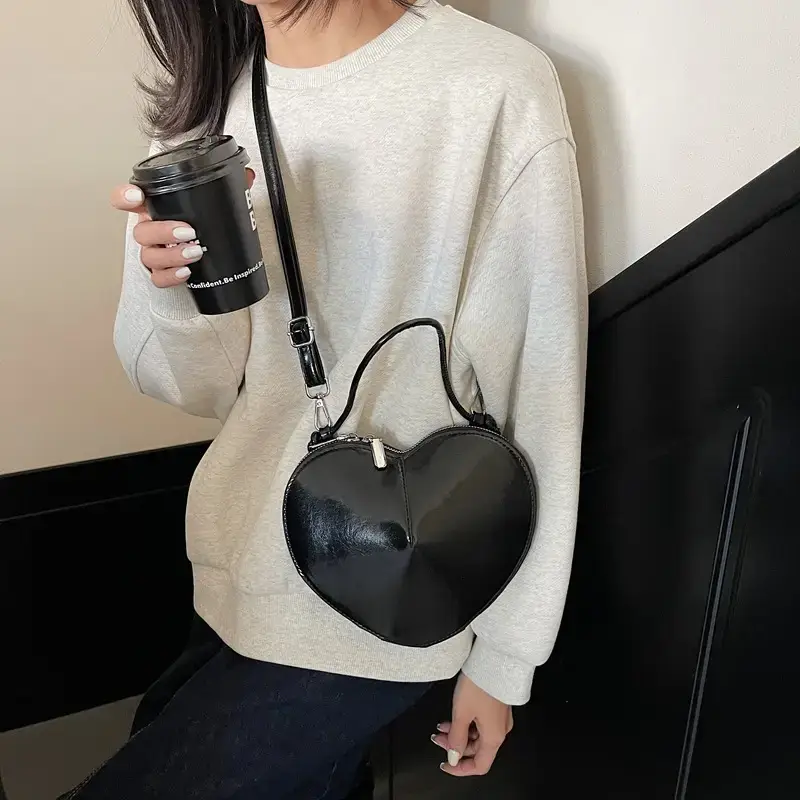 Black 3D Love Shoulder Bag for Women