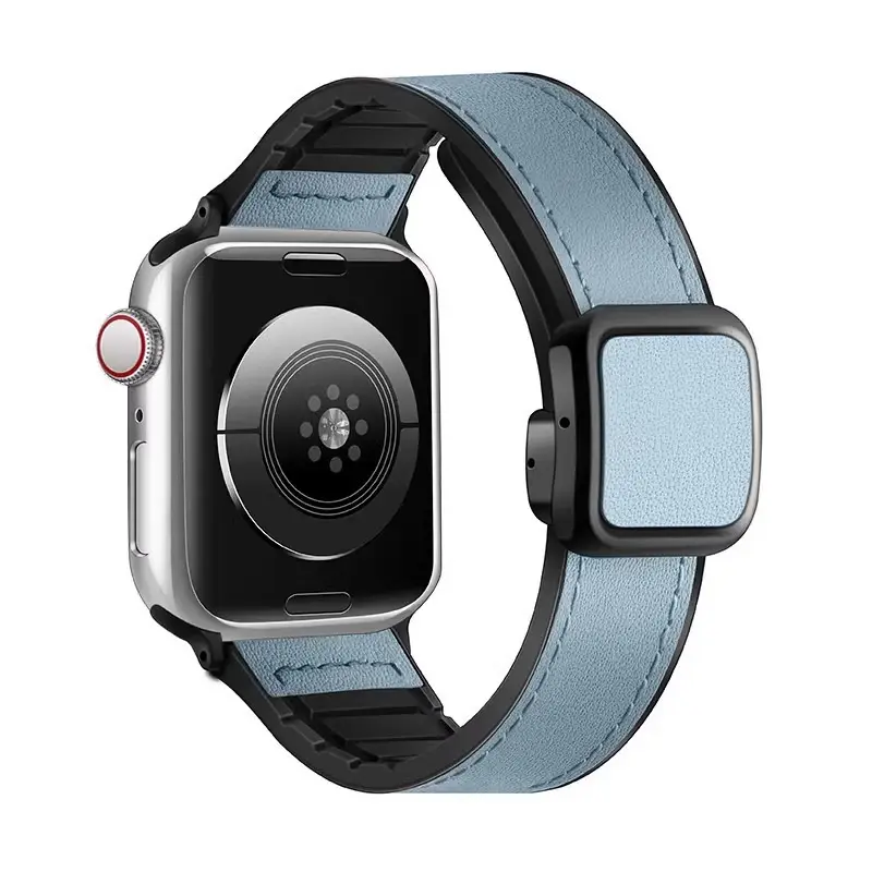Crazy Horse Leather Magnetic iWatch Strap Black Brown - Image 19
