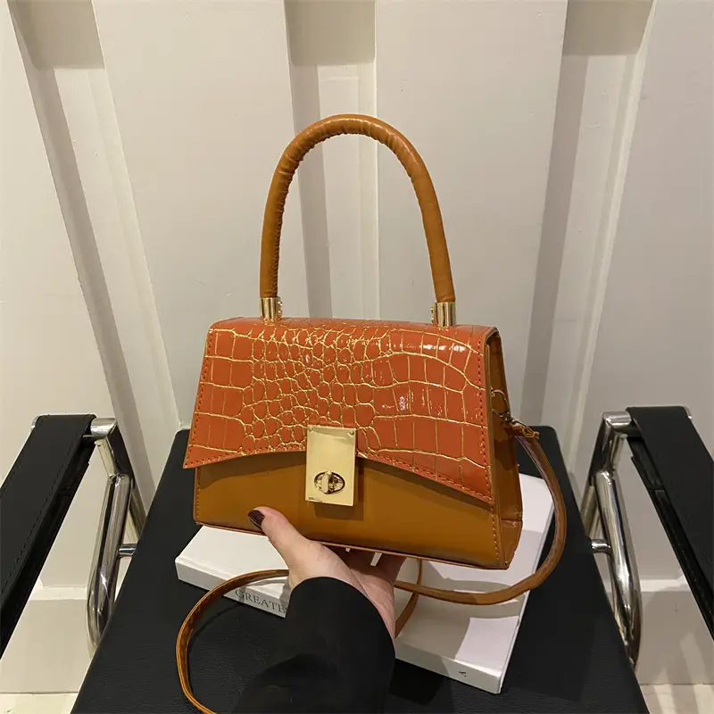 Pink Croc Leather Crossbody Bag 2025 Spring New - Image 7